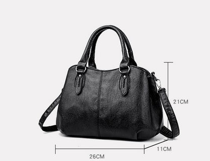 New Women's Stitching Handbag in Top Layer Cowhide