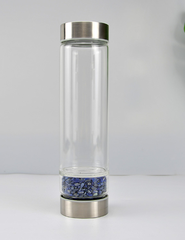 Creative Natural Colored Stone Glass Water Bottle