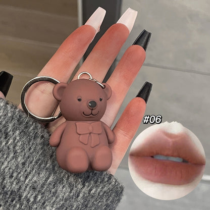 Matte White Bear Lip Mud Keychain - 6 Colors