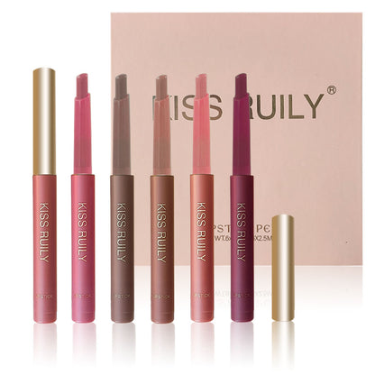 Silk Soft Lip Crayon Set - 6 Colors Makeup Kit