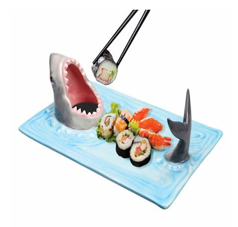Shark and Dumpling Plates for Coastal Dining (One Set)
