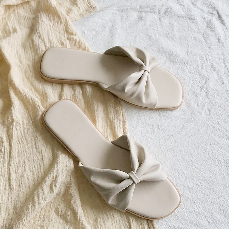 Summer 2020 Korean Style Bow Flat Sandals for Women