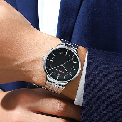 Stylish Men's Quartz Watch with Steel Band