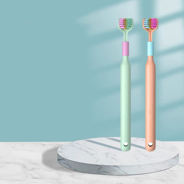 8pcs Soft Bristle Three-Sided Toothbrush Set for Oral Care