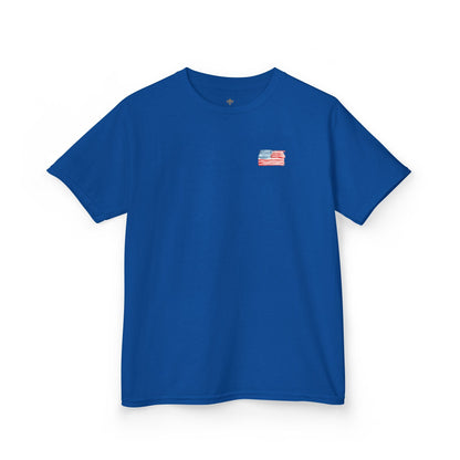 Bee Free American Flag with Bee Stars Short Sleeve Youth Unisex Hive Tee