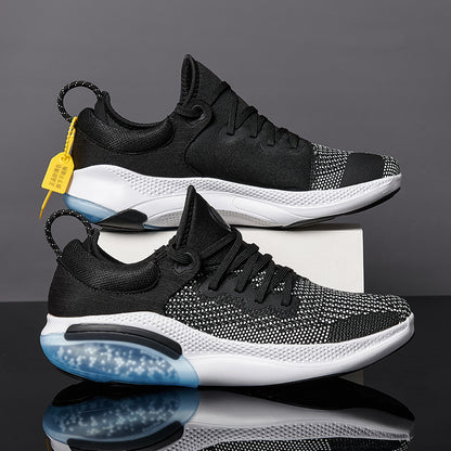 Men's Breathable Mesh Trainers - Trendy Lace Up Running Shoes