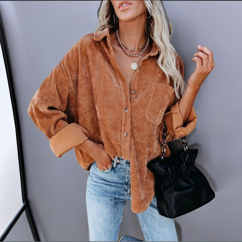 Autumn Winter Women's Solid Color Lapel Casual Jacket