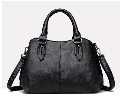 New Women's Stitching Handbag in Top Layer Cowhide
