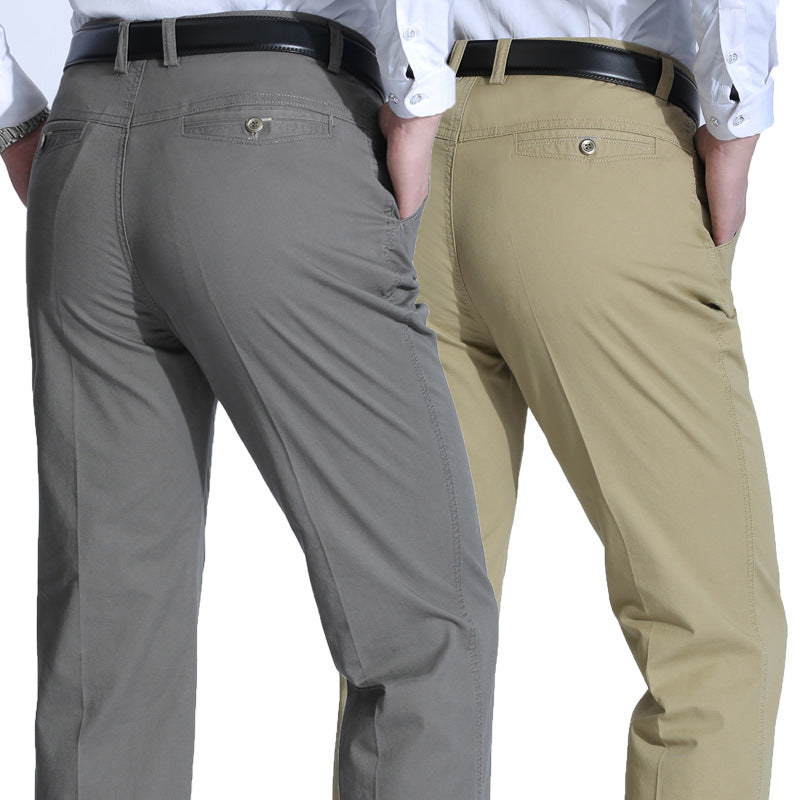 Men's Casual Straight Leg Pants for Middle-Aged