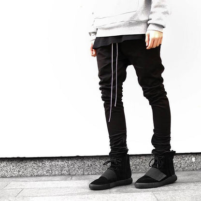 Men's Casual Drawstring Zipper Sports Pants