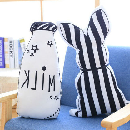 Dog Doll Pillow with Rabbit Feeding Bottle Cushion