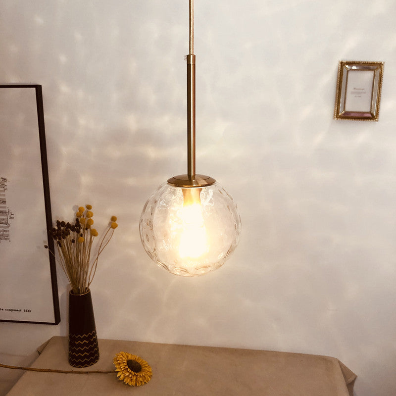 Nordic Bedroom Pendant Light - Modern Glass Ball Decor