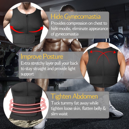 Men's Body Shaper Sauna Vest for Weight Loss Training