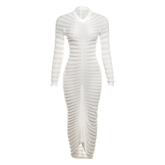 Women's Elegant Long-Sleeved Slim-Fit Sheath Dress