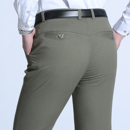 Men's Casual Straight Leg Pants for Middle-Aged