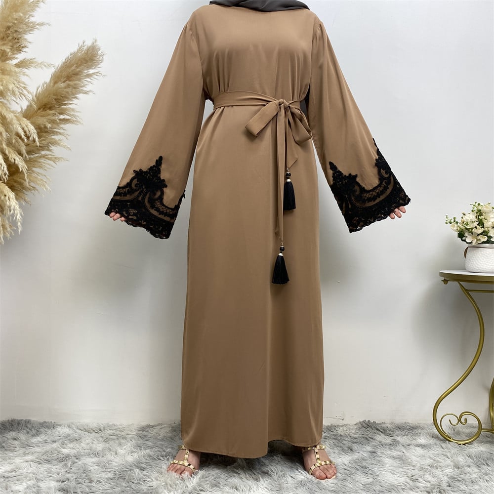 Lace Patchwork Long Sleeve Dress