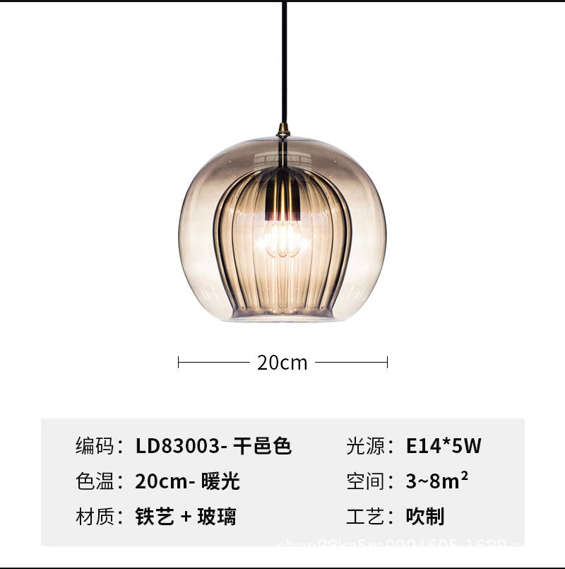 Modern Minimalist Glass Pendant Light for Home Use