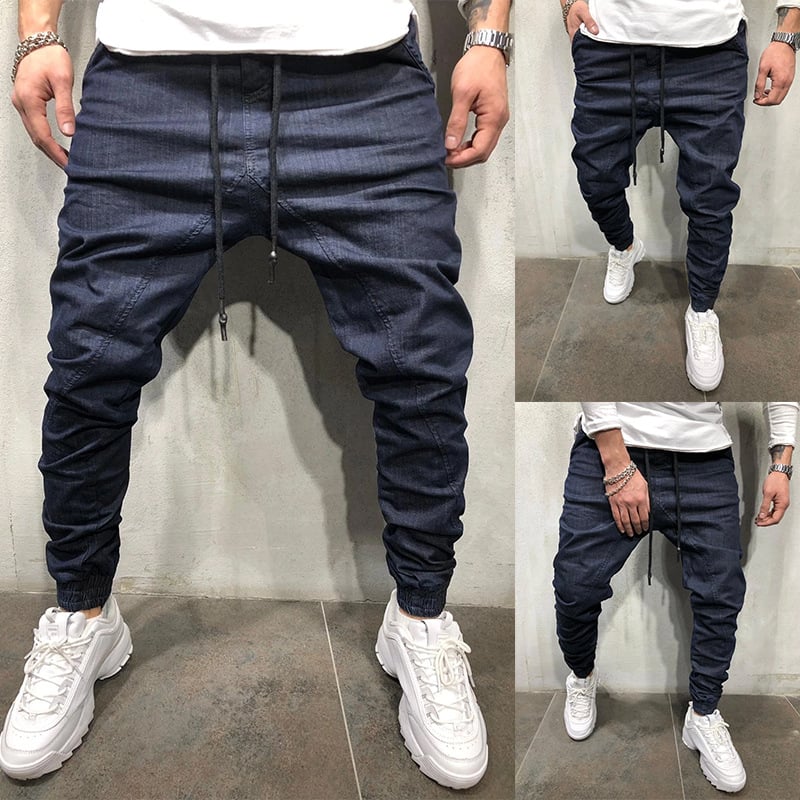 Casual Sports Pants for Men with Drawstring