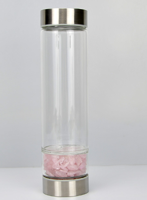 Creative Natural Colored Stone Glass Water Bottle