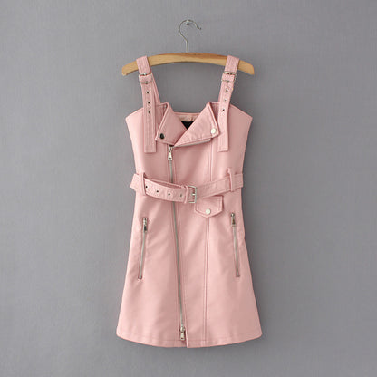 Strap Dress, PU Dress, Casual Dress