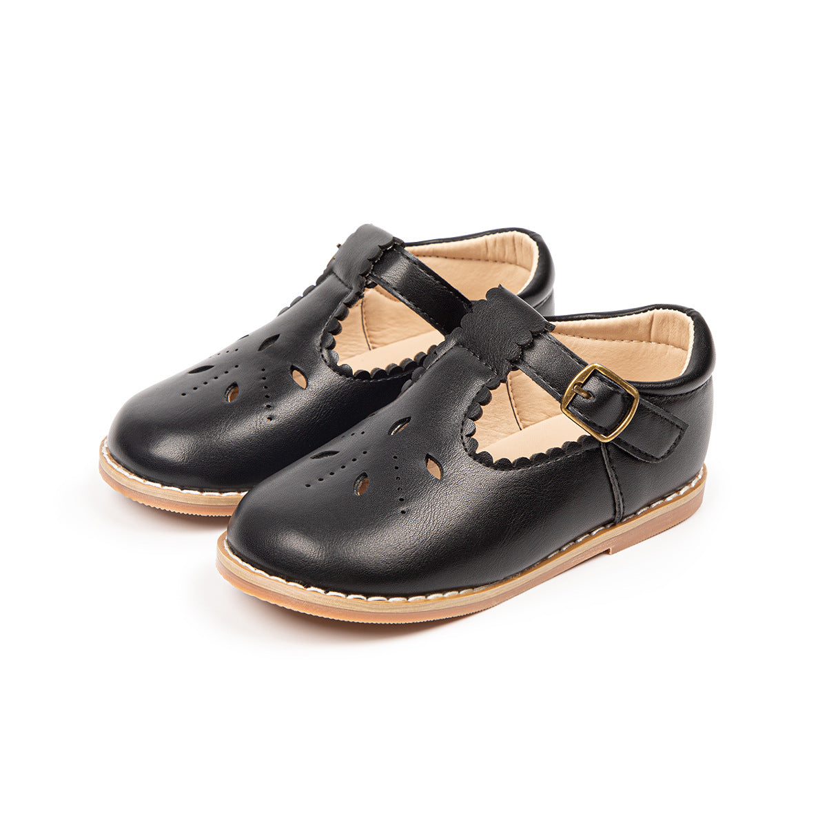 Girls Vintage Brogue Mary Jane Flat Dress Shoes