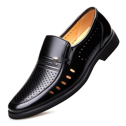 Men's Genuine Leather Casual Business Shoes - Breathable
