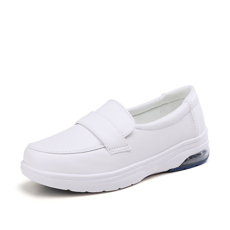 Women's Comfortable White Flat Non-Slip Work Shoes