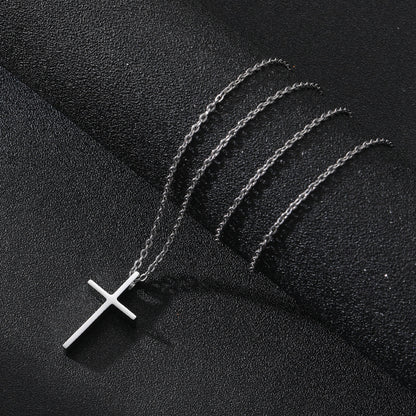 Titanium Steel Cross Necklace for Men's Fashion Style