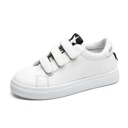 Velcro Flat Casual White Sneakers (Little White Shoes)