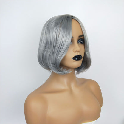Ash Gray Bobo Wig for Women - Short Straight Style
