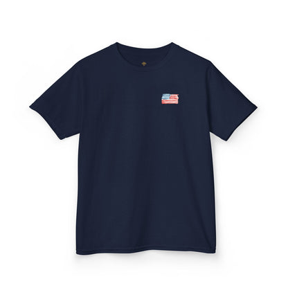 Bee Free American Flag with Bee Stars Short Sleeve Youth Unisex Hive Tee