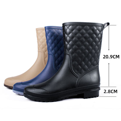 Women's Casual Waterproof Rain Boots - Medium Tube Rubber