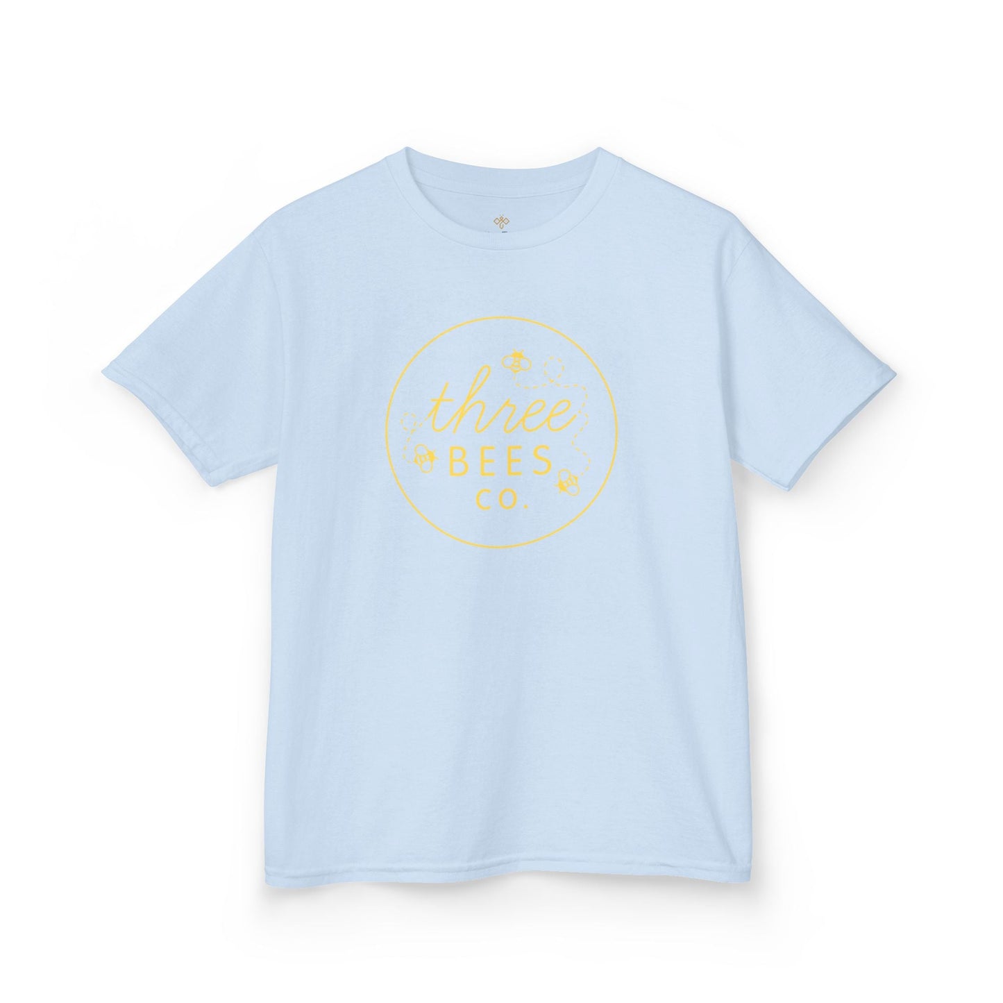 Kids Heavy Cotton Gildan Three Bees Classic Logo in Yellow Hive Tee