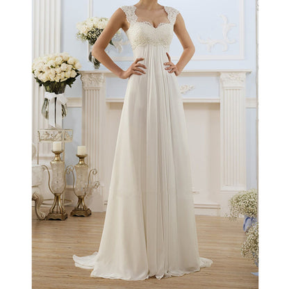 Lace Panel Maxi Dress - Elegant Evening Gown
