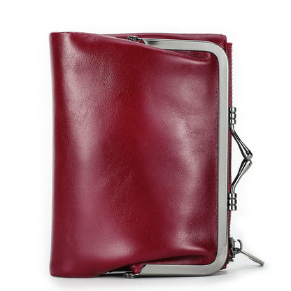 Anti-Theft Women's Wallet in Top Layer Cowhide