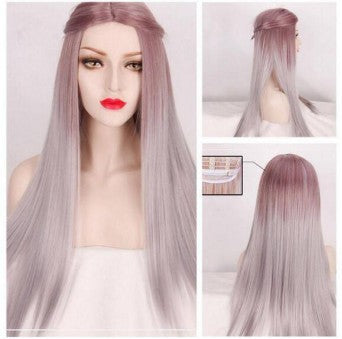 Taro Color Medium Length Straight Hair