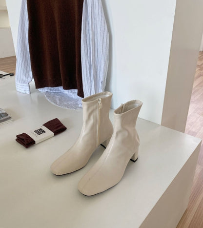 Women's Martin Boots - Stylish Chunky Heeled Ankle Boots