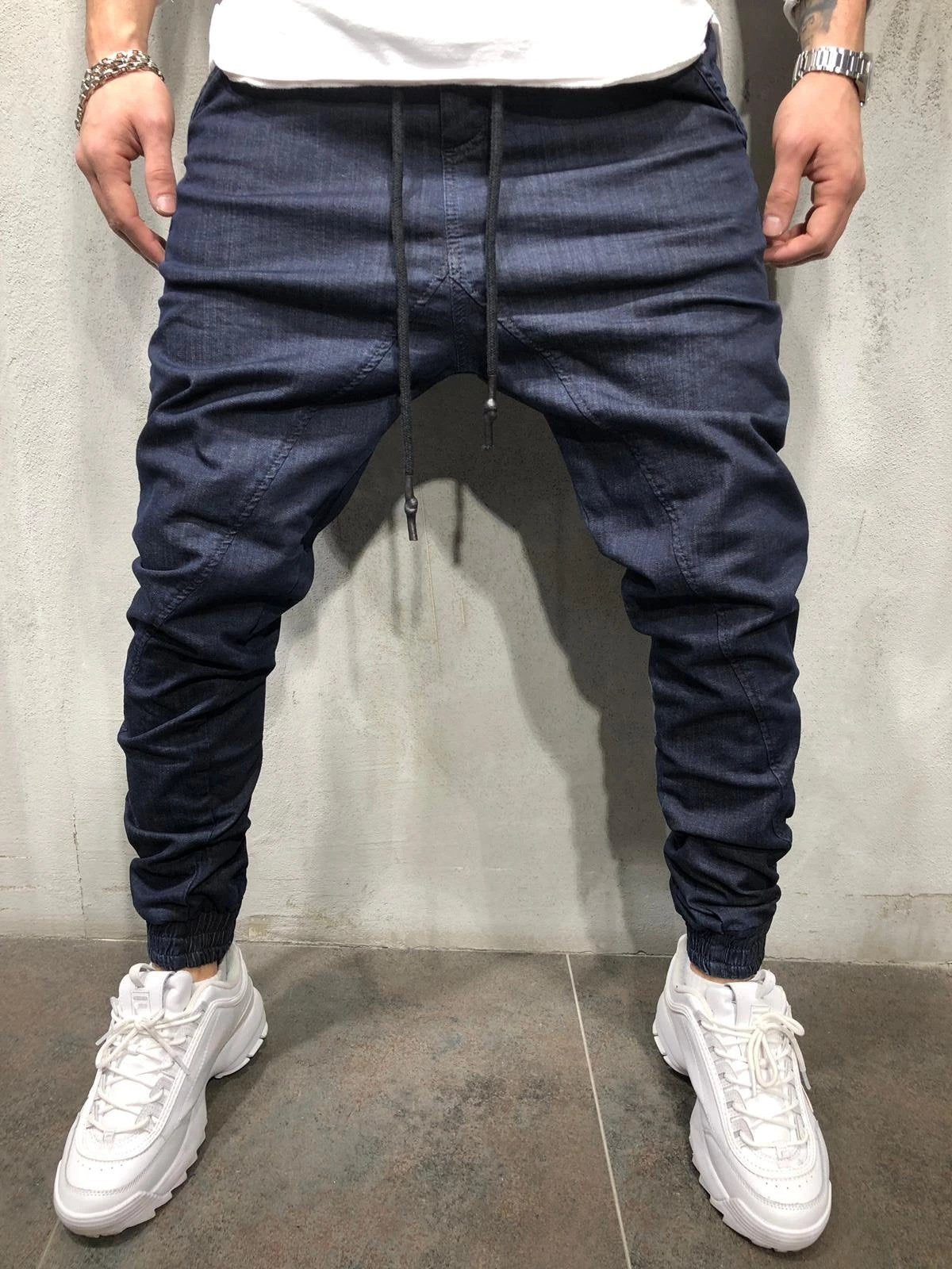 Casual Sports Pants for Men with Drawstring