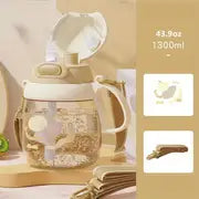 Cute Kawaii Penguin Water Bottle with Lid and Straw (1pc)