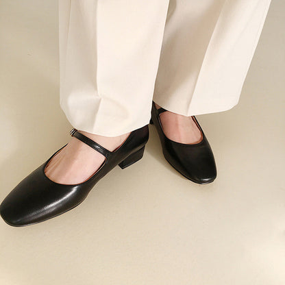 Vintage Mary Jane Shoes - Round Toe Flat Slip-On