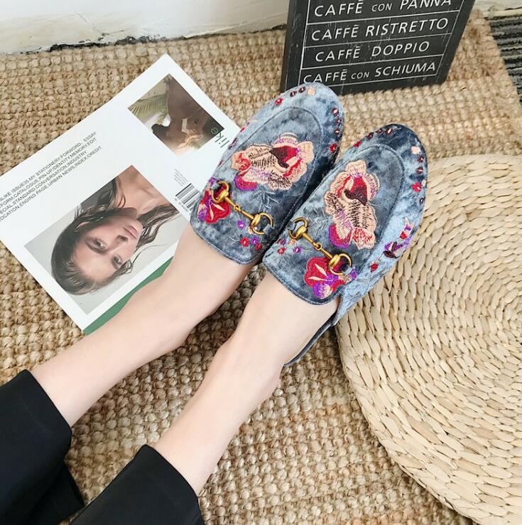 Embroidered Flat Shoes and Sandals