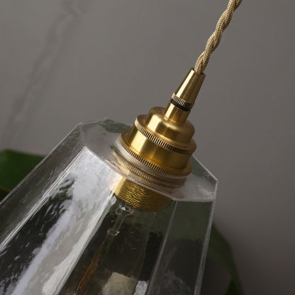 Nordic Minimalist Brass and Glass Pendant Light