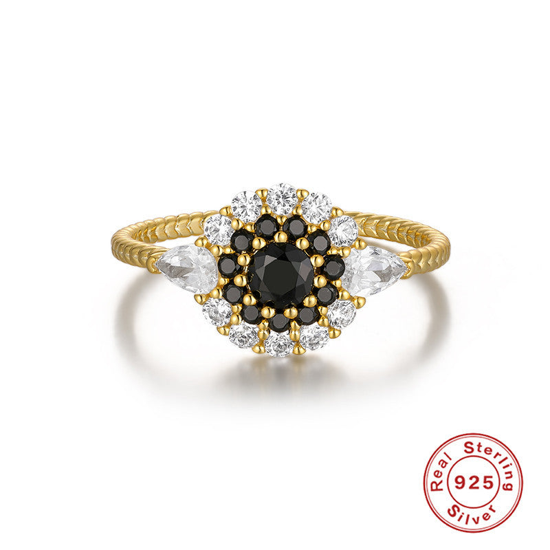 S925 Sterling Silver Round Diamond Engagement Ring