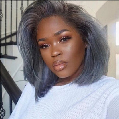 Ash Gray Bobo Wig for Women - Short Straight Style