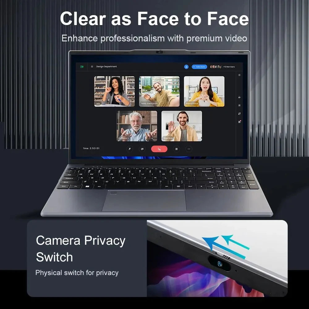 2026 New Notebook Windows 11 15.6 inch Laptop Fingerprint UnIock Intel Core i9-10980HK 16GB RAM 1/2TB SSD Office Gaming Laptops