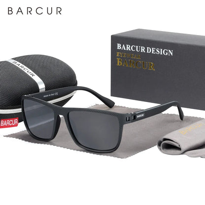 BARCUR Sports Polarized Sunglasses for Men Lightweight TR90 Square Fishing & Travel Eyewear UV400 Protection Men Accessory