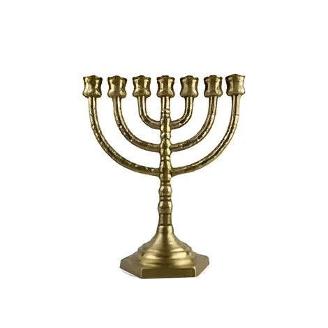 Modern Customise Metal Menorah with Antique Copper Finish Chanukah Hanukkah 9 Arm Judaica Jewish Candlestick Holder