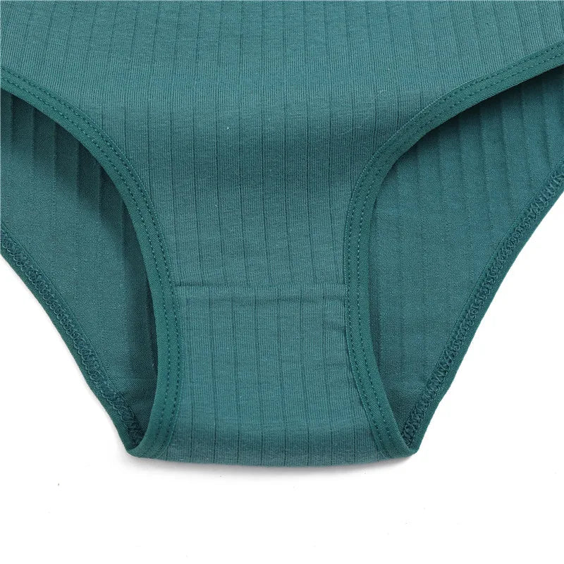 FINETOO 10PCS Women's Cotton Panties Sexy Breathable Underwear Female Solid Comfortable Lingerie Striped Briefs Wholesale M-XL