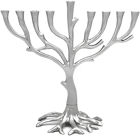 Modern Customise Metal Menorah with Antique Copper Finish Chanukah Hanukkah 9 Arm Judaica Jewish Candlestick Holder