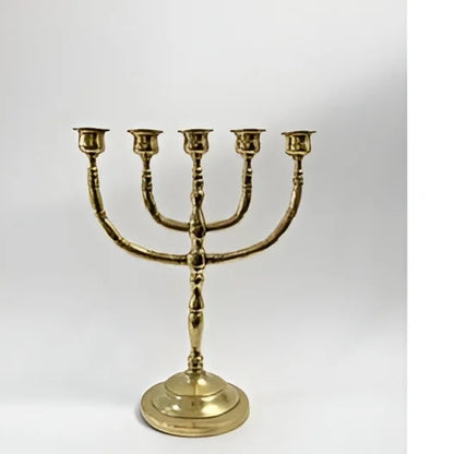 Modern Customise Metal Menorah with Antique Copper Finish Chanukah Hanukkah 9 Arm Judaica Jewish Candlestick Holder